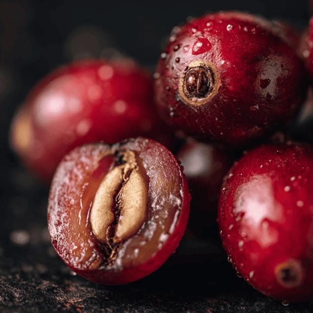 Ripe coffee cherries