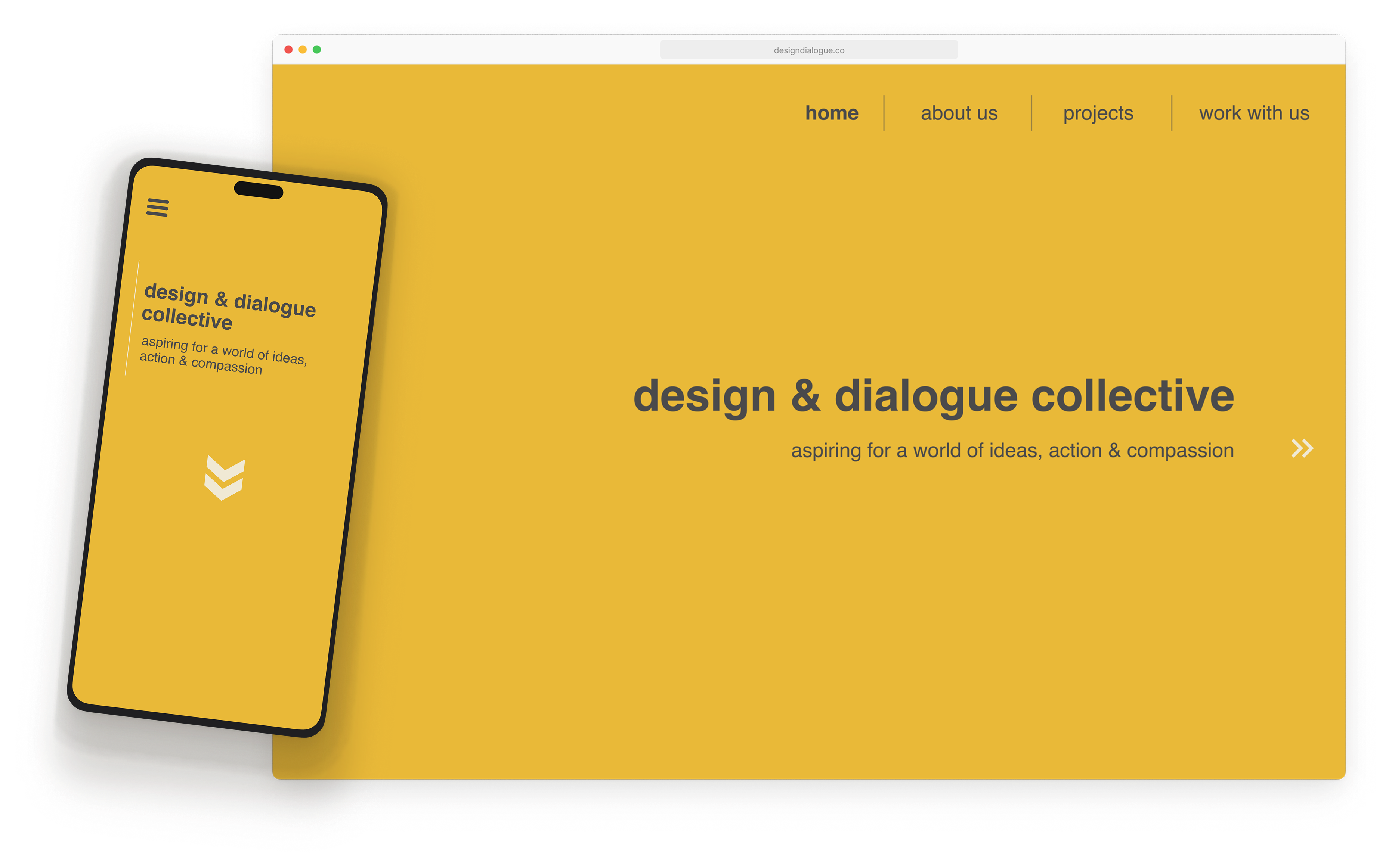 Design and Dialogue Collective redesigned website mockup