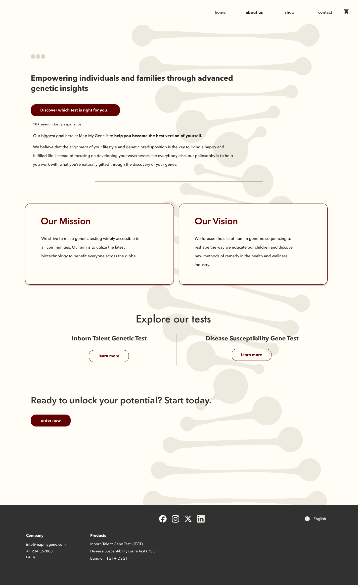 Map My Gene redesigned About Us page