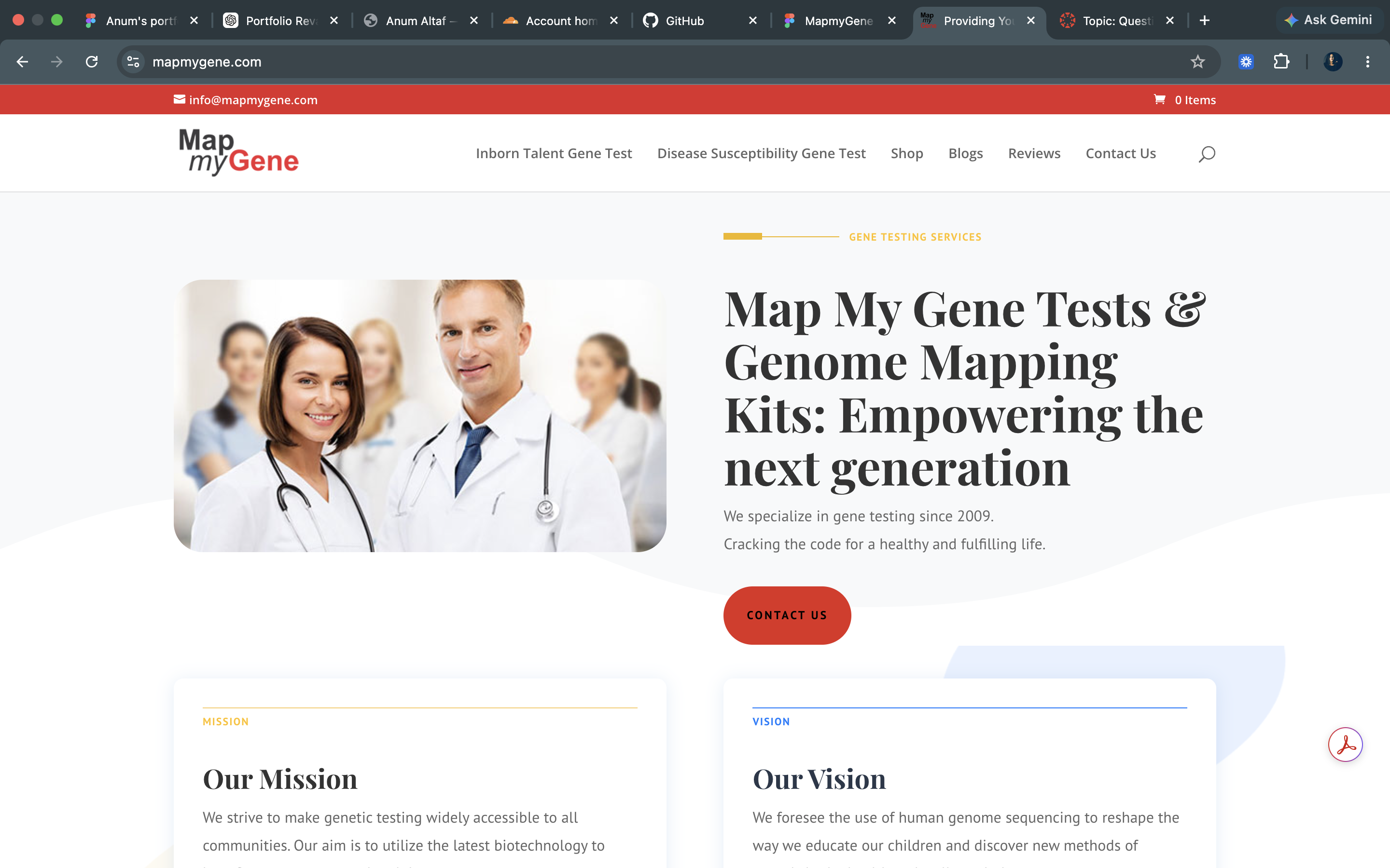 Original Map My Gene website