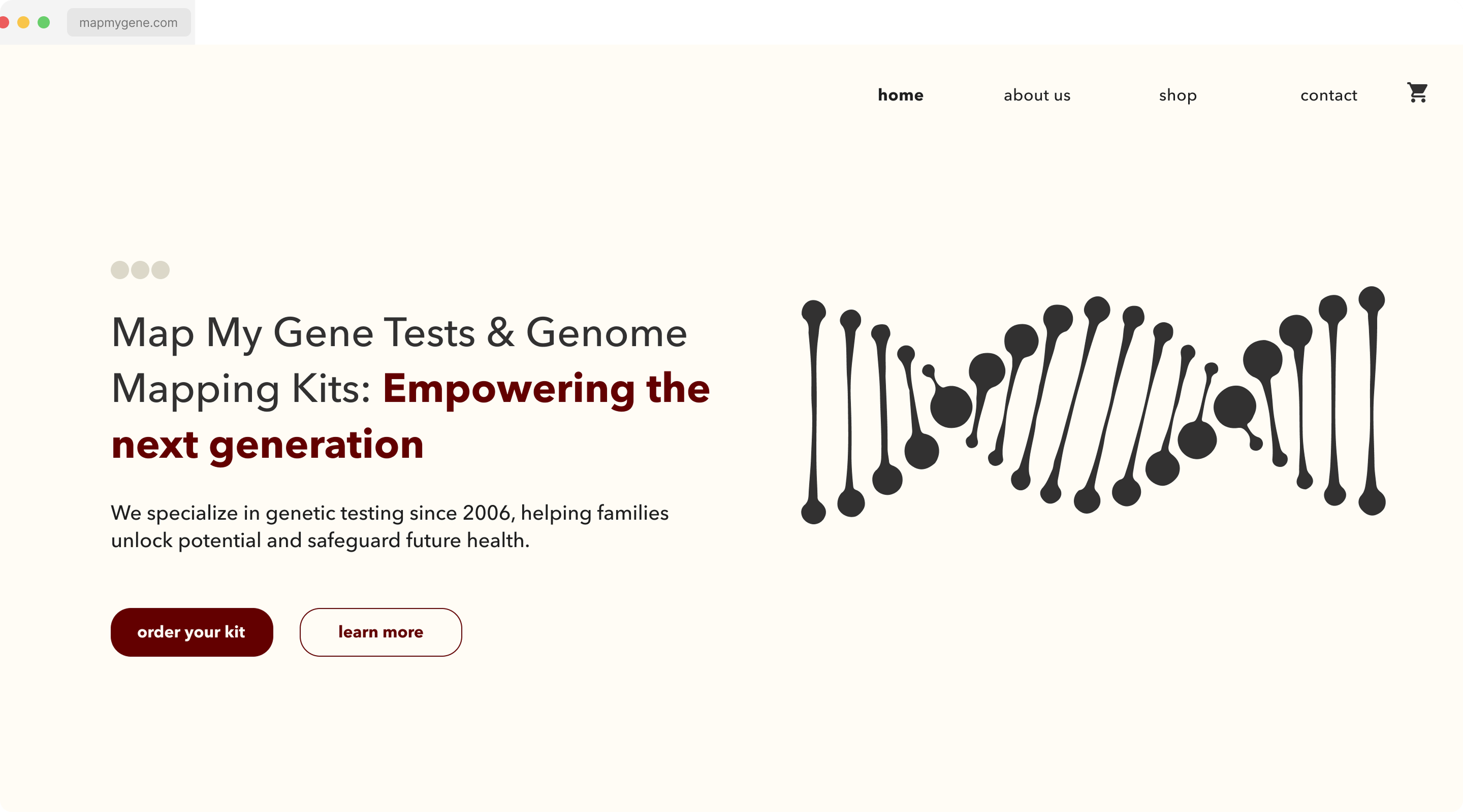 MapMyGene website mockup