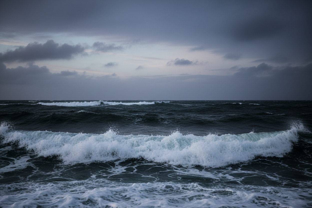 Cold Nordic sea waves