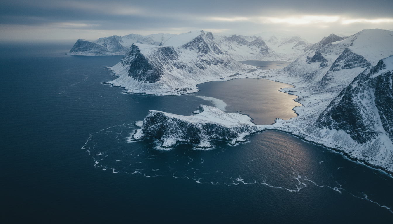 Nordic fjord cliffs and sea